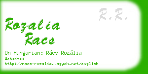 rozalia racs business card