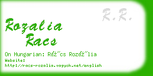 rozalia racs business card